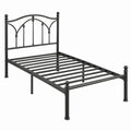 Zwart metalen eenpersoonsbedframe 90 x 200 cm met spijlenbodem