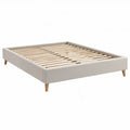 Gestoffeerd bedframe met lattenbodem 160 x 200 cm Beige/Naturel Polyester en rubberhout