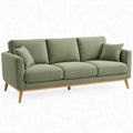 Driezitsbank 210 x 85 x 85 cm Olijfgroen met Naturelhouten Poten